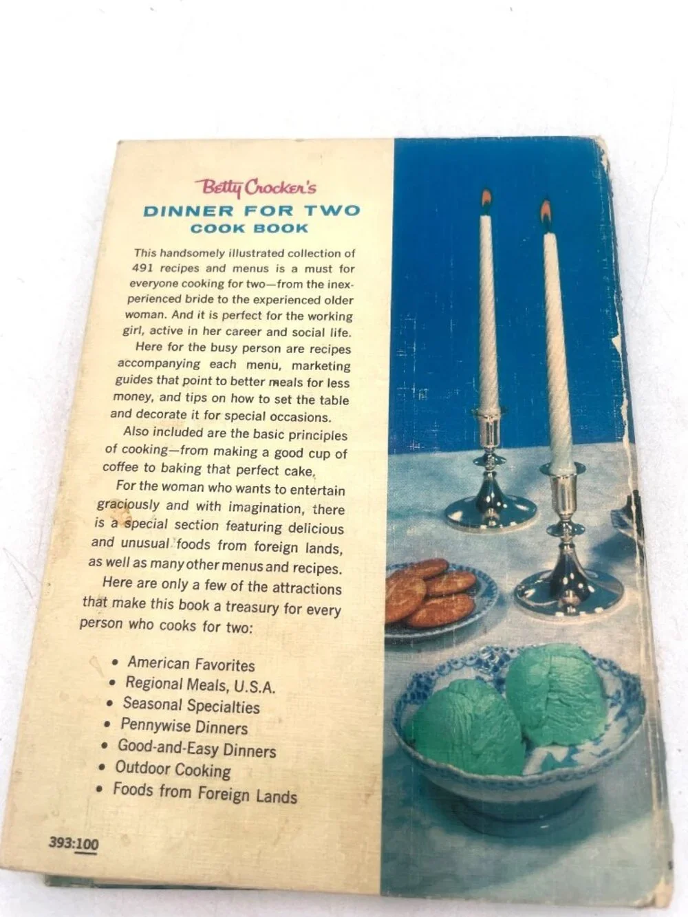 Betty Crockers Dinner For Two Cookbook 1958 Vintage Spiral Bound Mid-Century